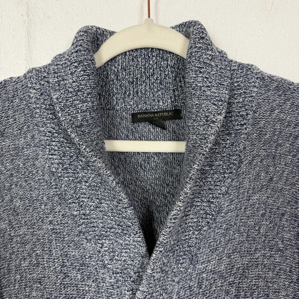 Banana Republic Men's Cardigan Sweater SZ XL Blue Shawl Collar‎ Academia Preppy